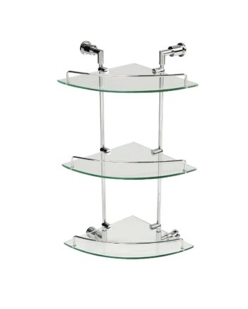 MOYA GLASS SHELF 3 TIER 29497 CHROME H59.80XW12.50XD33 CM