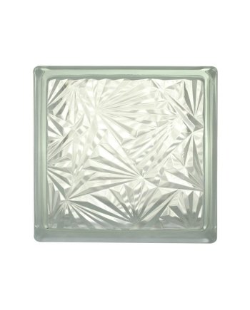 GLASS BLOCK JING HUA ICE-FLOWER 19X19X8CM WHITE
