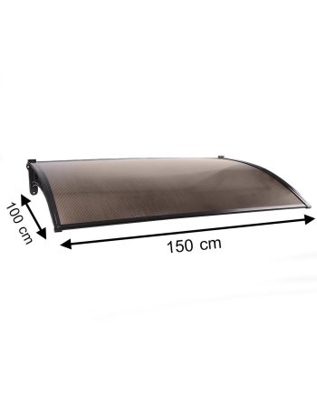 FIXED POLYCARBONATE AWNING SUNSHIELD 100X150CM BROWN