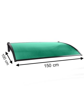 FIXED POLYCARBONATE AWNING SUNSHIELD 100X150CM GREEN