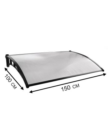 FIXED POLYCARBONATE AWNING SUNSHIELD 100X150CM CLEAR
