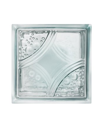 CHANG KAEW GLASS BLOCK 19X19X8CM CIRCLE GEM WHITE CLEAR
